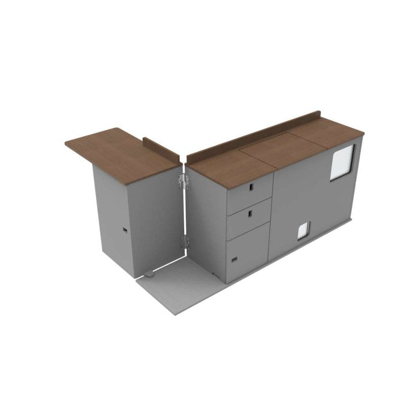 Ford Transit Custom pre-2023 SWB & LWB Campervan Swivel Low-Level Unit with Removable Pod – flat pack campervan furniture kit