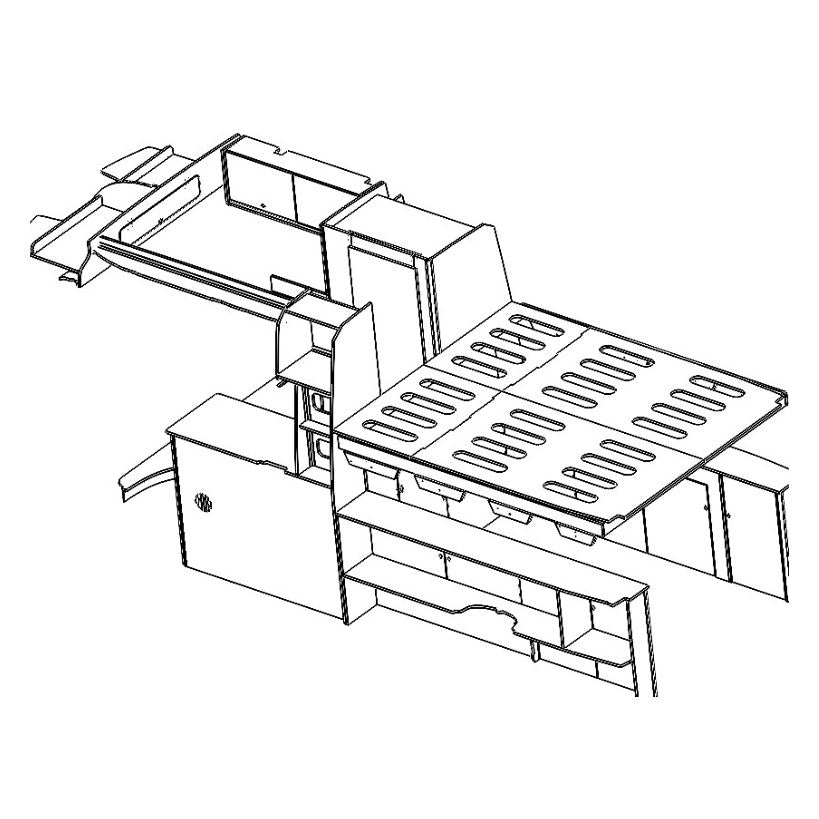 VW Crafter 2017-on LWB Campervan Full Conversion Furniture Kit – Rear Garage for 2 Motorbikes – flat pack campervan furniture kit