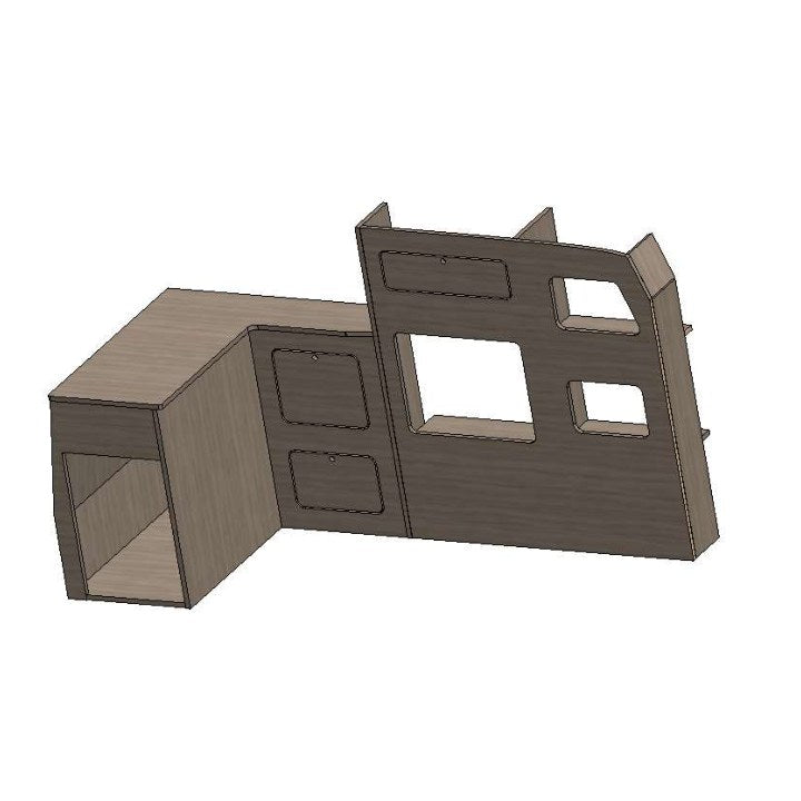 Nissan Elgrande SWB Campervan Side Unit – flat pack campervan furniture kit