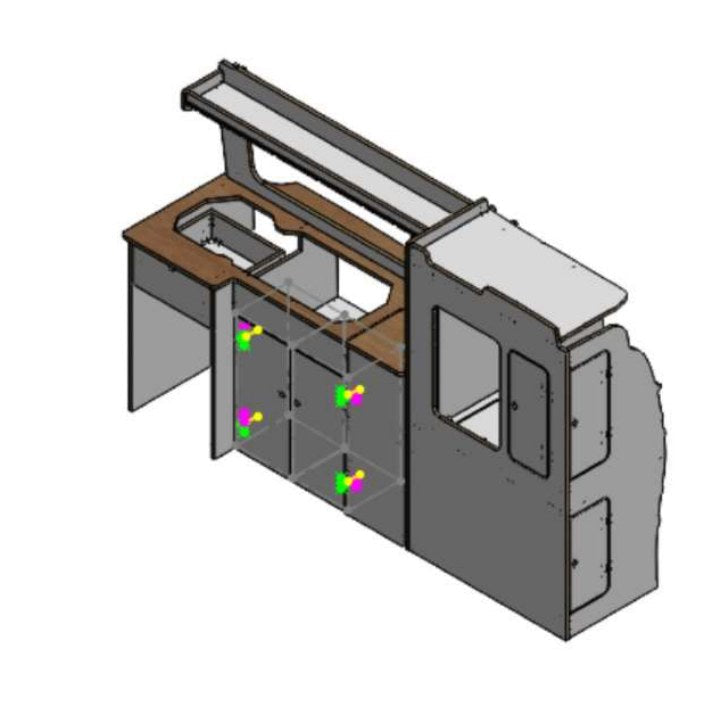 Mercedes Vito 2014-on SWB & LWB Campervan Kitchen Unit – Corner Block Build – flat pack campervan furniture kit