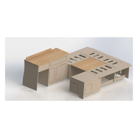 Renault Trafic 2014-on LWB Campervan U-Shape Layout – flat pack campervan furniture kit
