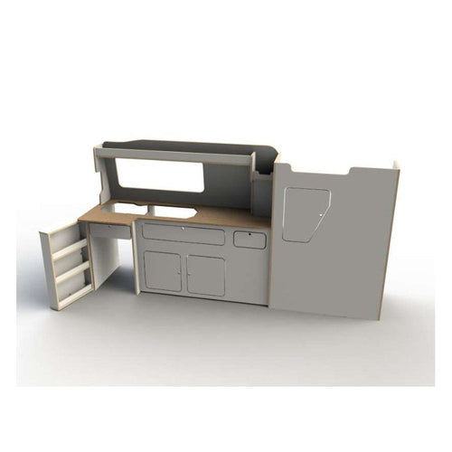 Ford Transit Custom pre-2023 LWB Campervan Side Kitchen Unit – flat pack campervan furniture kit