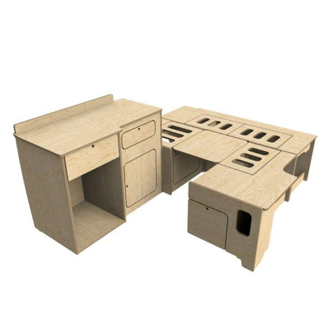 VW Caddy Maxi 2020-on LWB Campervan U-Shape Layout – flat pack campervan furniture kit