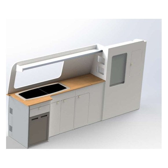 VW Transporter T5 / T6 / T6.1 LWB Campervan Kitchen Unit – flat pack campervan furniture kit