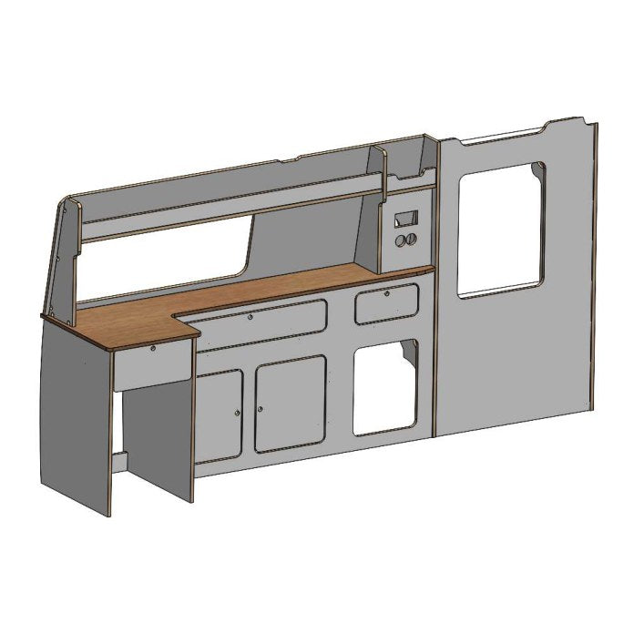 VW Transporter T5 / T6 / T6.1 SWB & LWB Campervan Slimline Kitchen Unit – flat pack campervan furniture kit