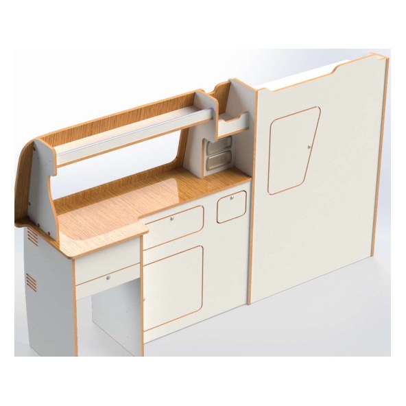 VW Transporter T5 / T6 / T6.1 SWB Campervan Slimline Kitchen Unit – 15mm Worktop – flat pack campervan furniture kit