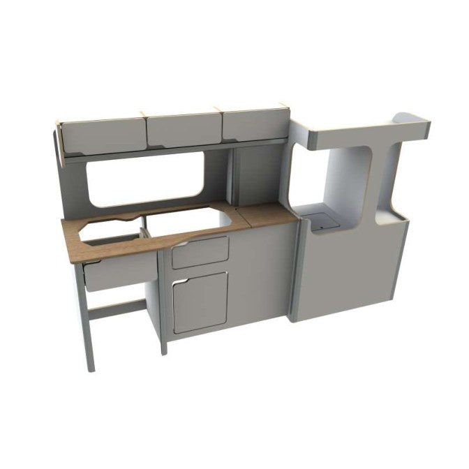 Renault Trafic 2014-on SWB Campervan Kitchen Unit – Design A – flat pack campervan furniture kit