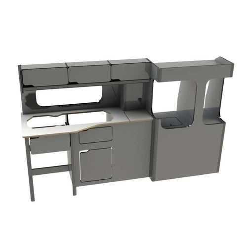 Ford Transit Custom pre-2023 SWB Campervan Kitchen Unit – Design A – flat pack campervan furniture kit