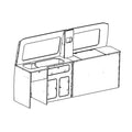 VW Transporter T5 / T6 / T6.1 SWB & LWB Campervan Low-Level Kitchen Unit – Design B – flat pack campervan furniture kit