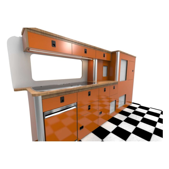 Renault Trafic 2014-on LWB Campervan Kitchen Unit – flat pack campervan furniture kit