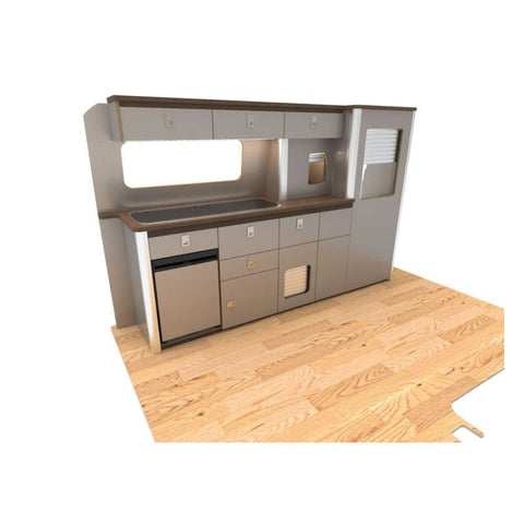 Ford Transit Custom pre-2023 SWB Campervan Kitchen Unit – Design E – flat pack campervan furniture kit