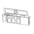 VW Transporter T5 / T6 / T6.1 LWB Campervan Twin Slider Low-Level Kitchen Unit – flat pack campervan furniture kit