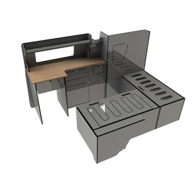VW Caddy Maxi 2020-on LWB Campervan Hybrid Bed System – flat pack campervan furniture kit